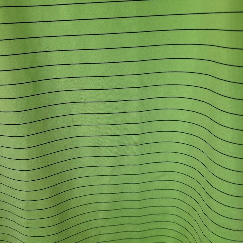Footjoy Golf Polo Shirt Mens L Lime Green Blue Pin Stripe Performance‎ (Read)